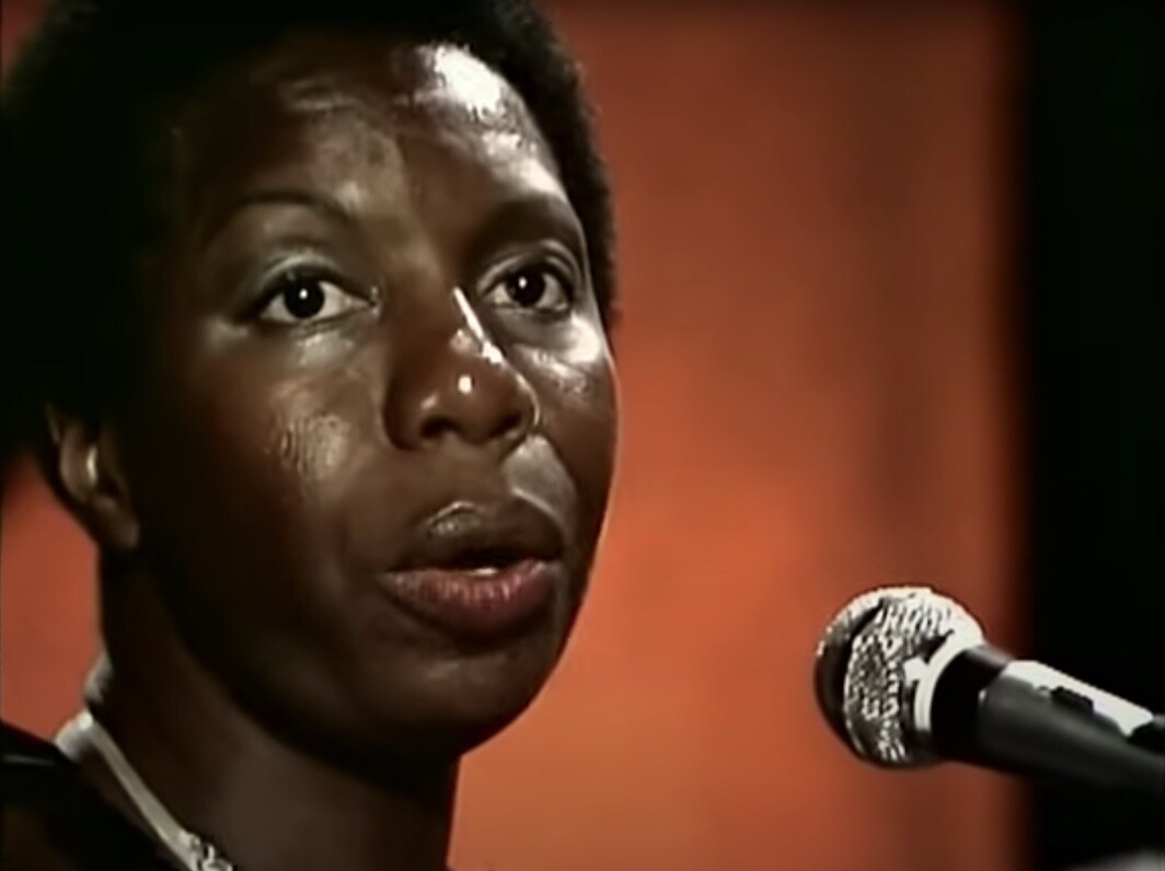 Nina Simone performing "Feelings" at the Montreux Jazz Festival, Montreux Casino, Montreux, Switzerland, 1976. Eagle Rock Entertainment.