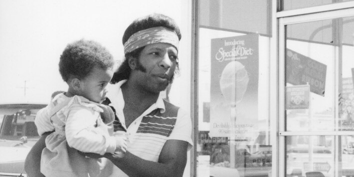 *Sly Stone with daughter Nove, ca. 1980.*