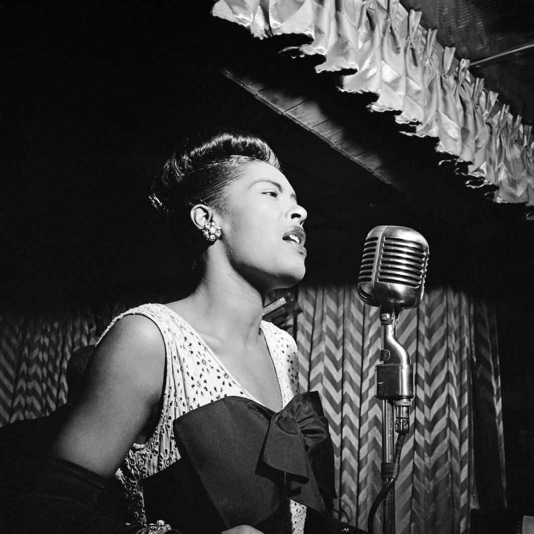 *Billie Holiday, Downbeat Club, New York, NY, Feburary 1947.* Photo: Library of Congress/William P. Gottlieb.
