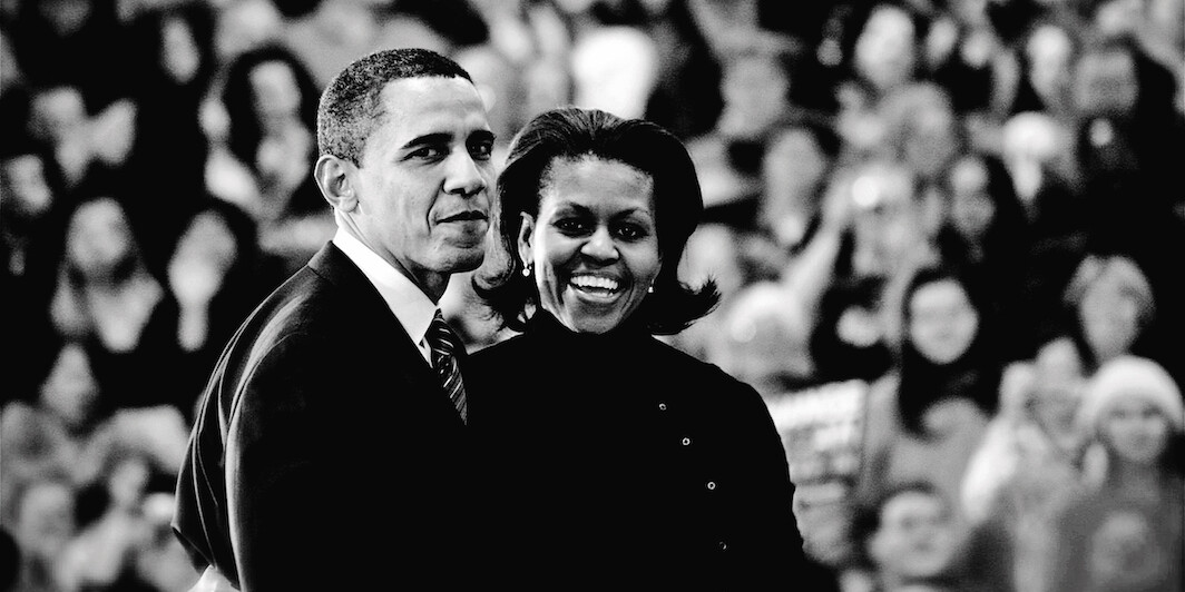 *Barack and Michelle Obama in one of their final campaign stops before the Iowa Caucuses, January 7th, 2008.* Photo: Wikicommons/Luke Vargas.